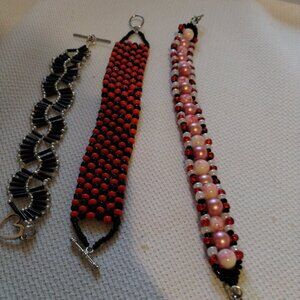 Bundle lot handcrafted bracelets (3)